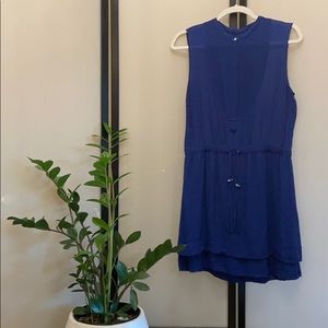 A.L.C. | Sleeveless Blue 100% Silk Mini Dress